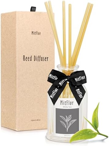 White Tea Reed Diffuser, MitFlor Air Freshener Diffuser for Home, Hotel Collection Diffuser Oil, ...